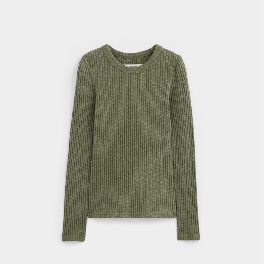 Everlane Cozy Rib Long Sleeve Tee - Kalamata